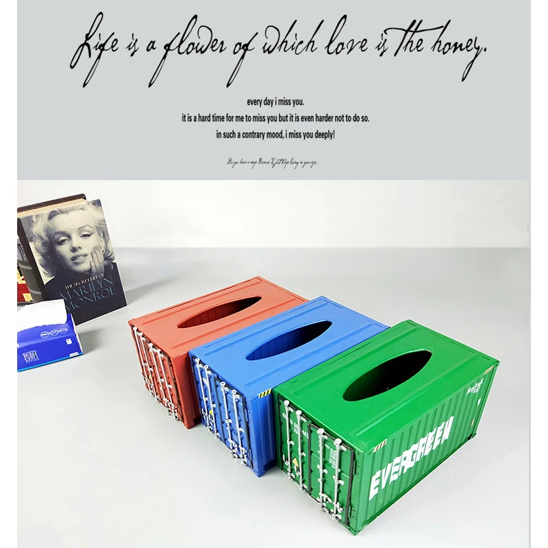 

Iron Tissue Box Creative Drawers Industrial Style Container Metal Napkin Towel Storage Case Retro Desktop Ornaments Home Decor