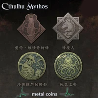 cthulhu mythos necronomicon coin keychain horror story demon hunter vintage metal coin prop men women collection jewelry