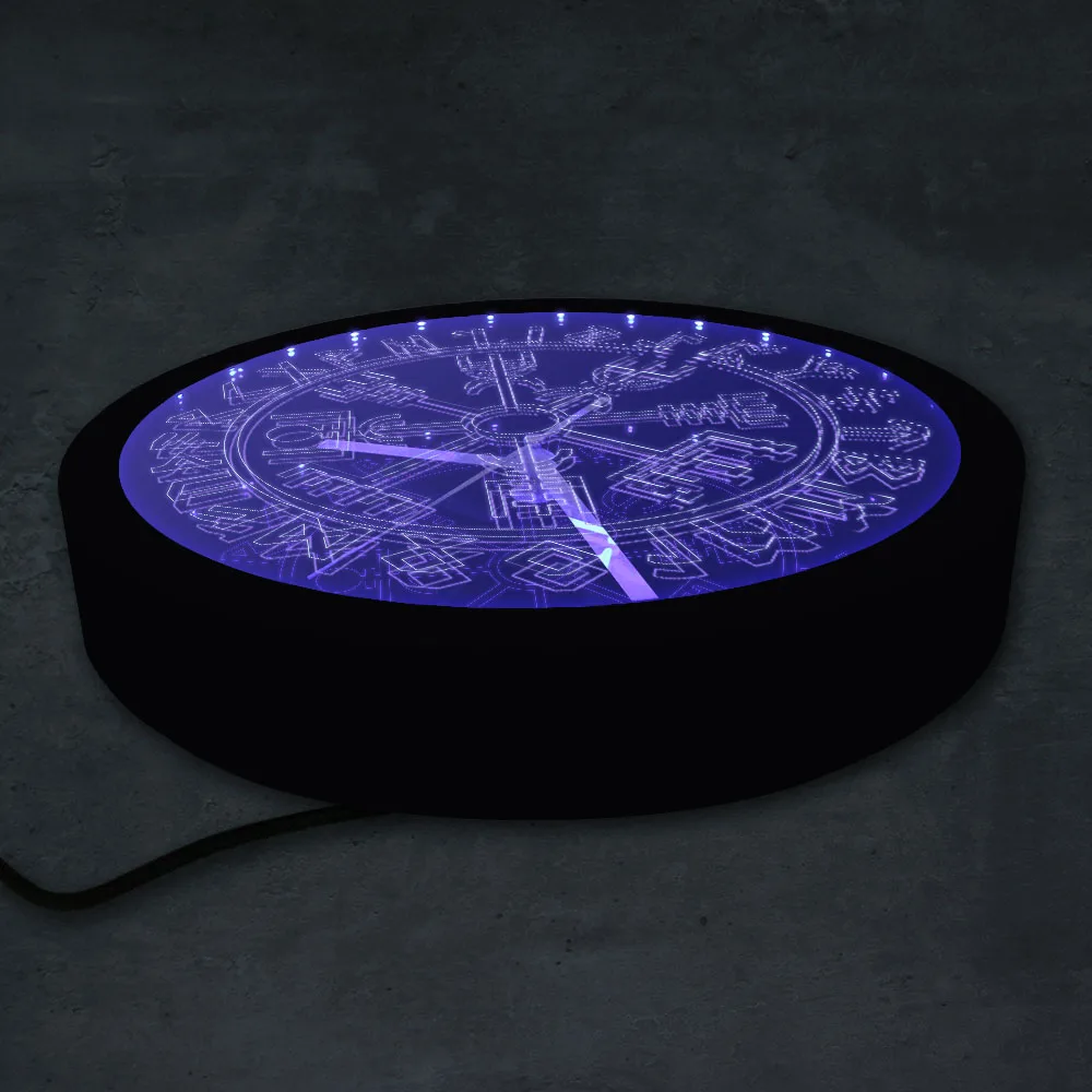 Vegvisir настенные часы с компасом викинги символ руны светодиодный неоновый