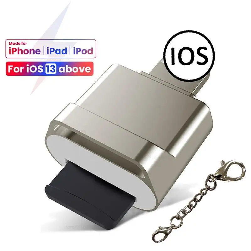 Устройство для чтения TF карт подключи и работай адаптер Lightning/Micro SD не требует