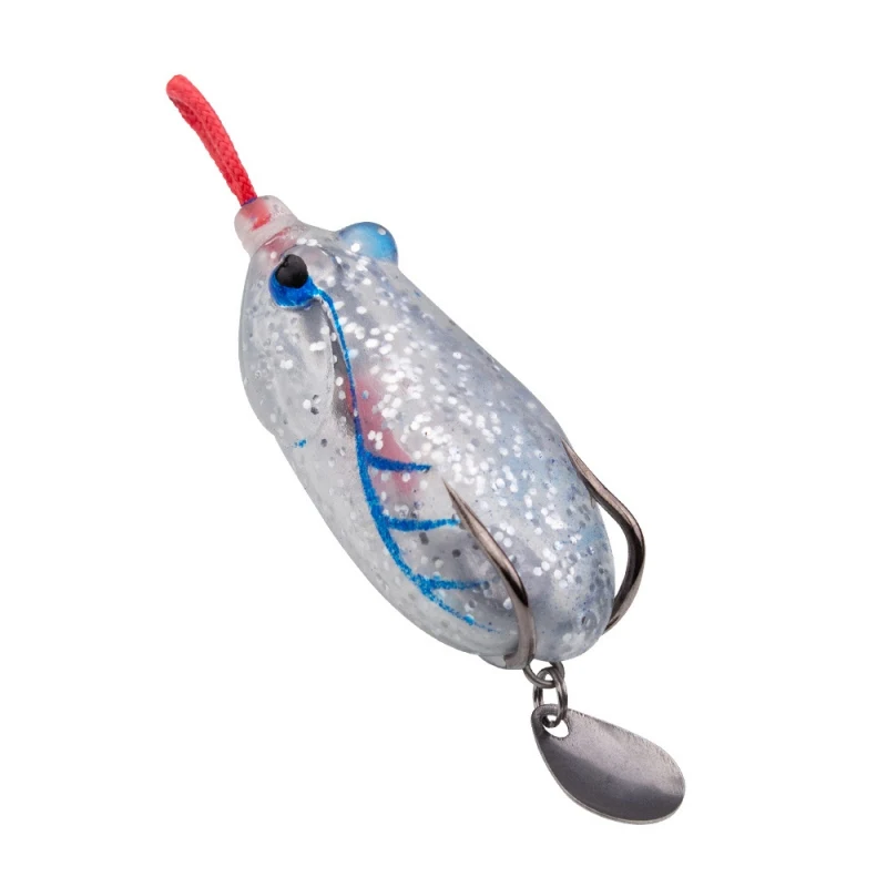 5.5cm 10g Topwater Soft Frogs Fishing Lure Whopper Plopper Artificial Bait Sequin With Double Treble Hooks Pike Tackle | Спорт и