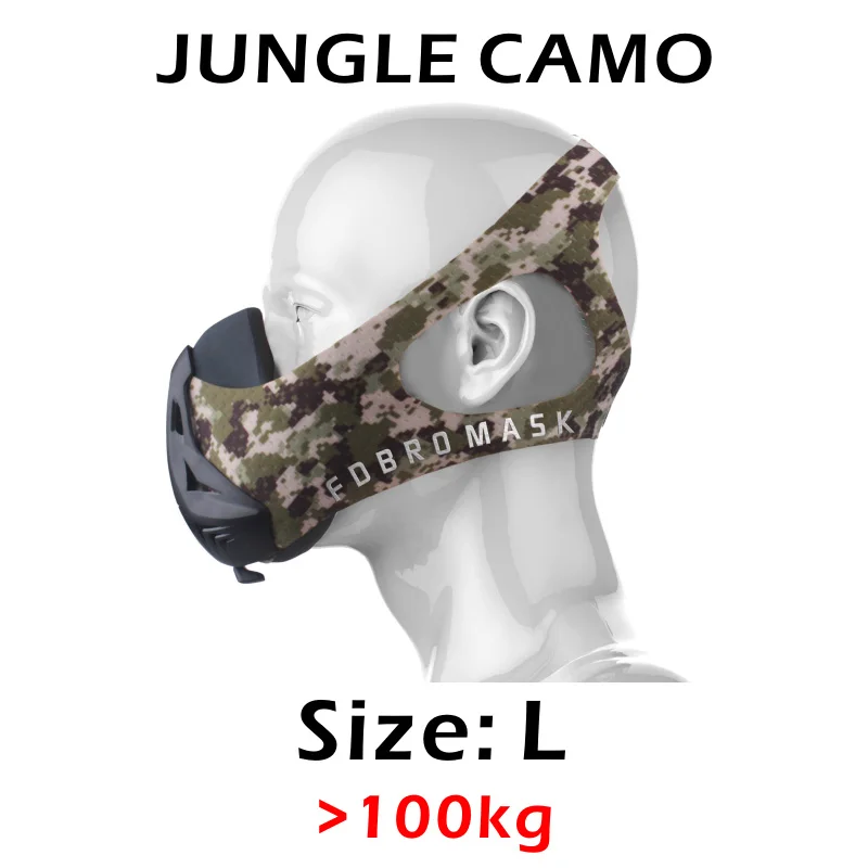 Jungle Camo L FDBRO спортивные маски 2,0 Phantom для тренировок на подъеме, велосипедные маски для бега, кардио, высокая высота, защитный фильтр для дыхания - Цвет: Jungle Camo L