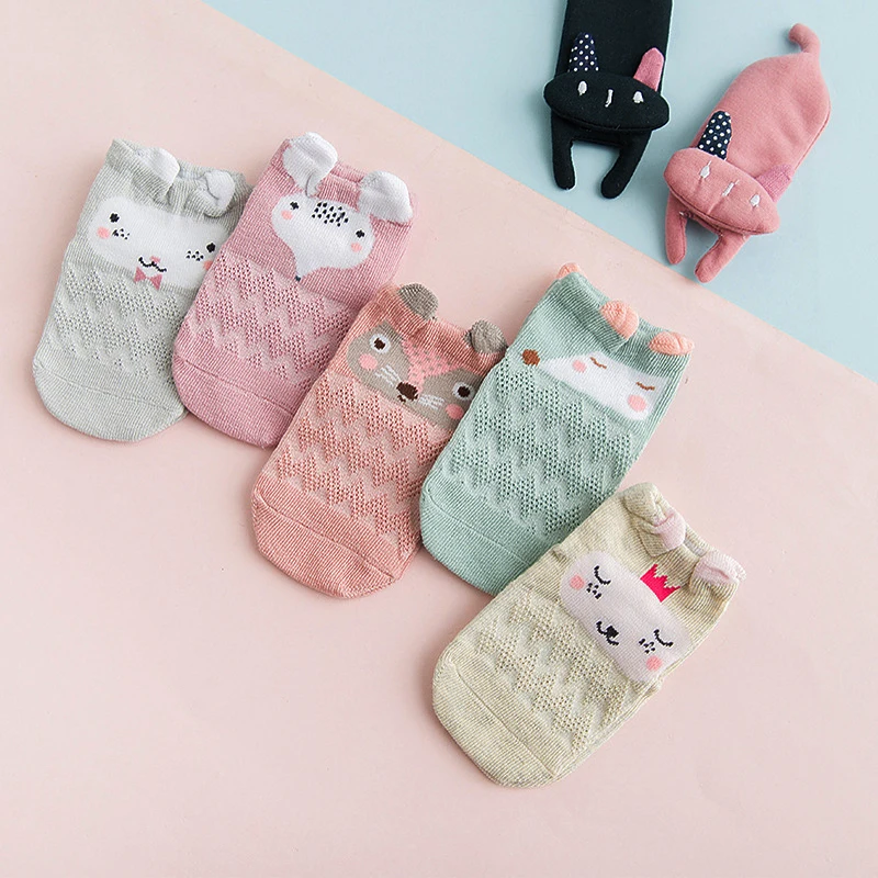 5 Pairs/Lot 0-3Y baby boy girl socks newborn boys girls set spring summer 2020 cartoon cute infant sock for kids sokken | Детская одежда