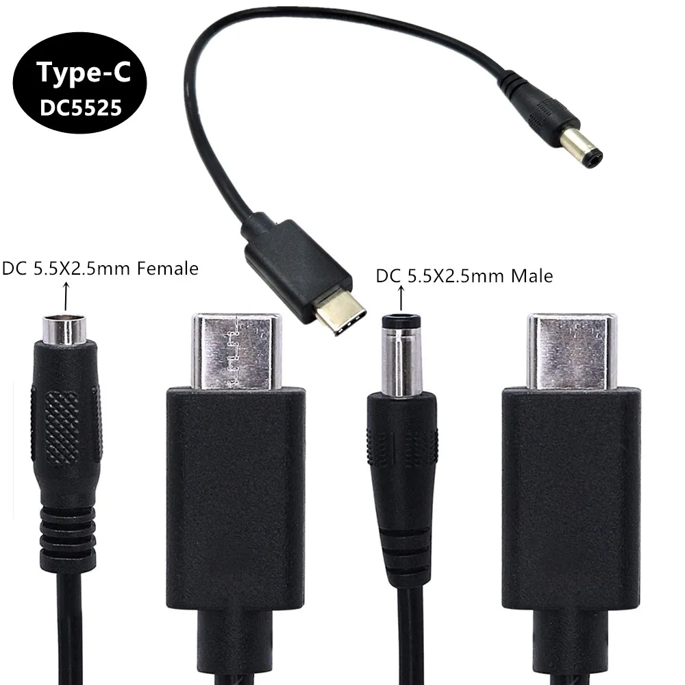 Тип USB C USB-C мужской переменного тока в постоянный 5.5X2.5mm и женский Мощность Jack
