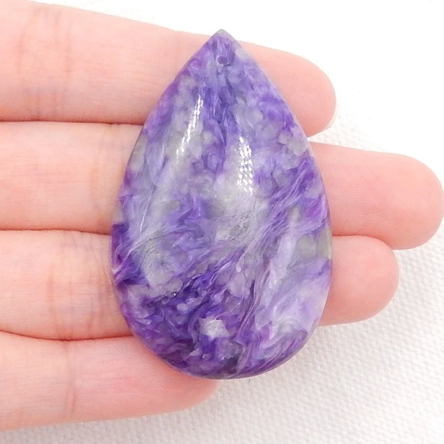

Semiprecious stone jewelry wholesale gemstone,Natural Charoite diy necklace pendants Cabochon,46x29x8mm16.7g