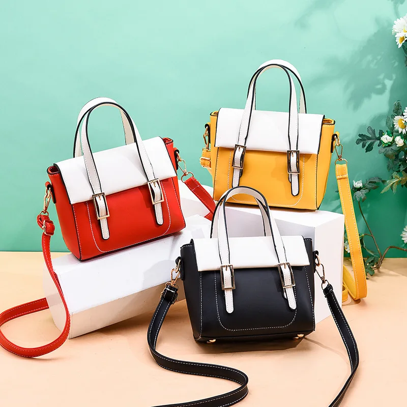 2019 Новая цветная контрастная сумка Большая вместительная через плечо | Багаж и