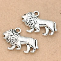 5pcs tibetan silver plated animals lion charms pendants jewelry making bracelet accessories diy necklace findings 29x19mm