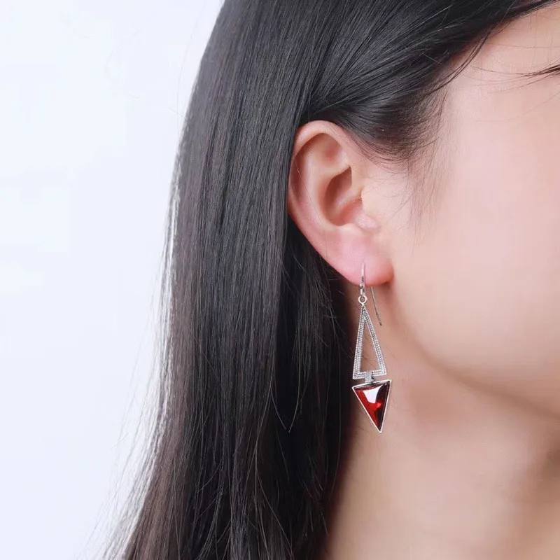 CSJ Винтажные серьги из стерлингового серебра 925 пробы с кварцем тайское серебро