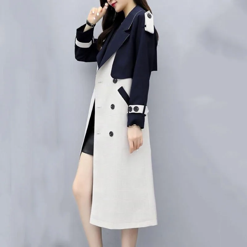 Ветровка женская длинная секция 2019 осенняя и зимняя одежда новый темперамент