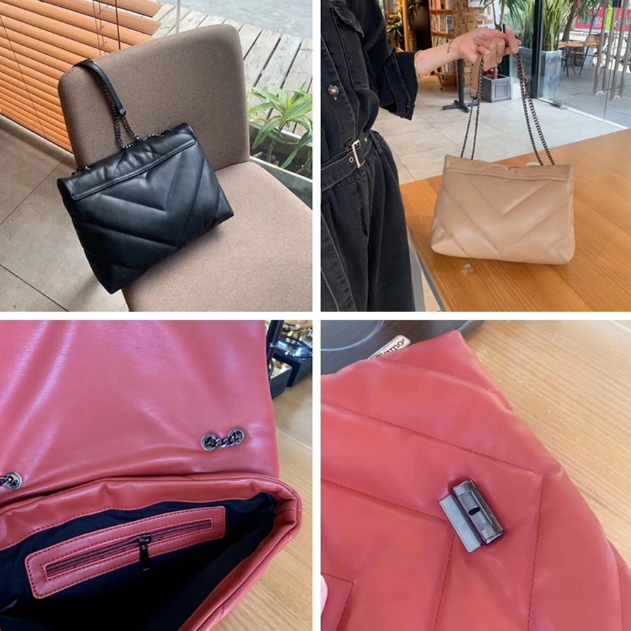 

Big Chain Tote Women Shoulder Bag Fashion Large Capacity Messenger Bags for Women 2020 Solid Color Crossbody Bag Women's Bags