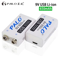 palo 9v battery 650mah micro usb 9 volt li ion lithium rechargeable batteries for rc helicopter model microphone toy