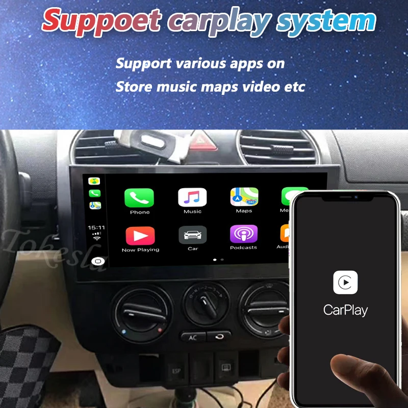 tokesla for volkswagen beetle a4 android car radio 2 din auto central multimedia gps navigation dvd video player touch screen 5g free global shipping