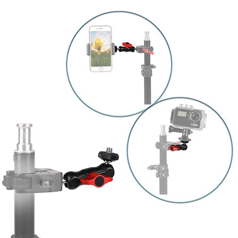 1/4&quot Screw Magic Arm Monitor Mount Double Ballhead 360 Degree For DSLR Camera Bracket Field LED Video Light Cage | Электроника