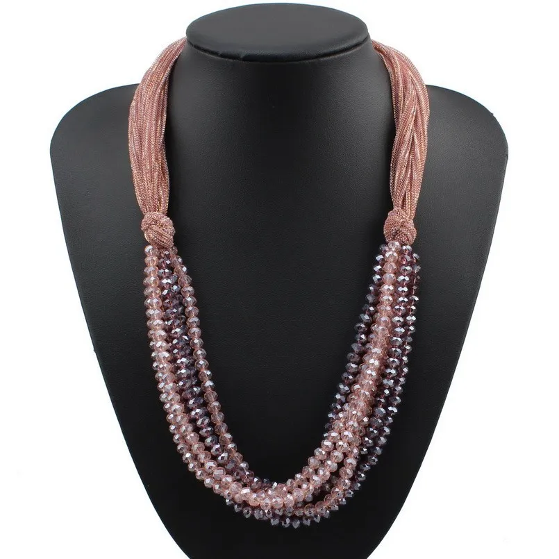 Женское колье с цепочкой из бисера Florosy вечернее ожерелье ручной работы