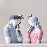 nordic luxury resin girl character figurines ornaments home livingroom table accessories crafts office desktop statue decoration