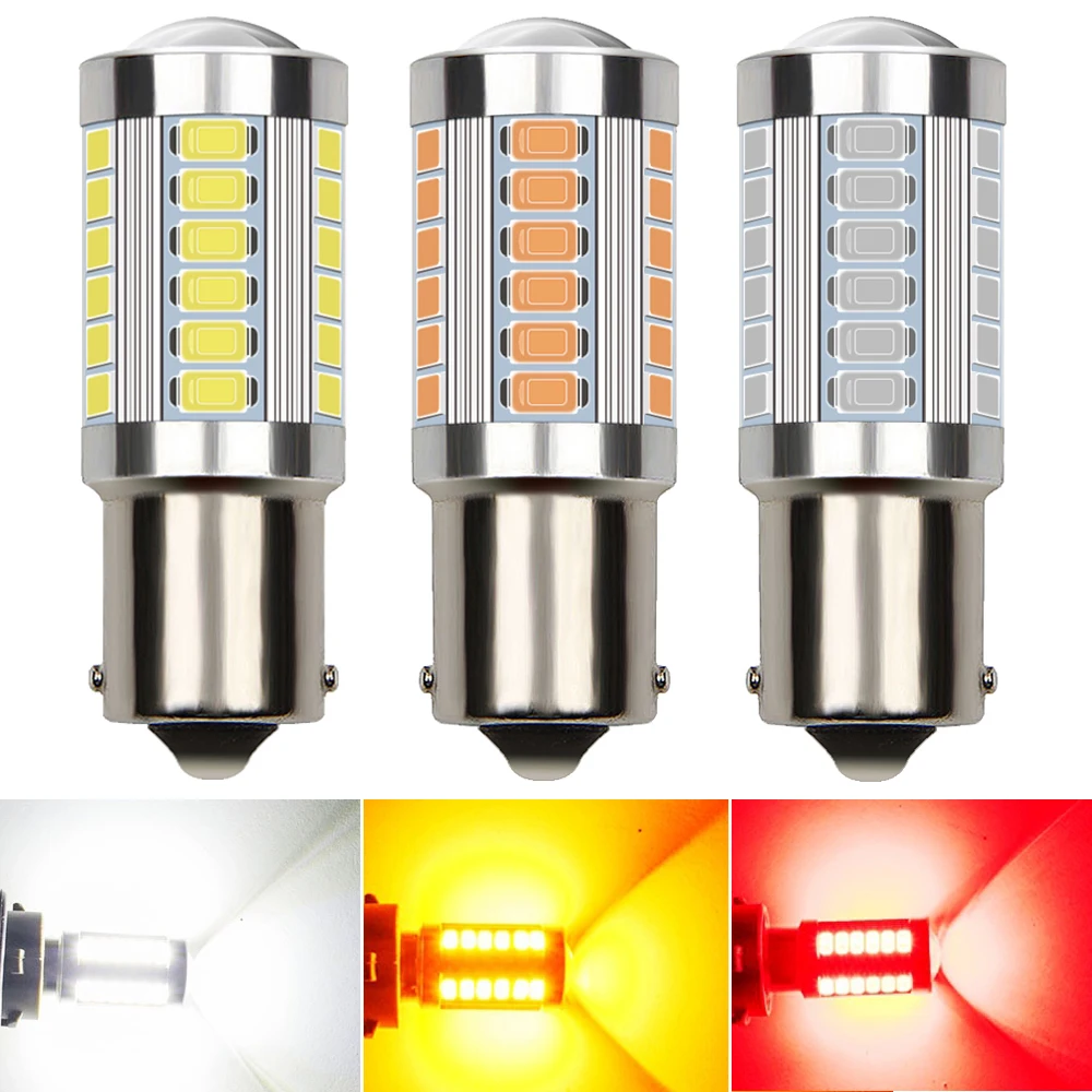 

Светодиодсветодиодный лампа для задсветильник фонаря 1156, BA15S, 3157, 3156, 1157, T20, 7440, P21W, 5730, красный/белый/желтый цвет