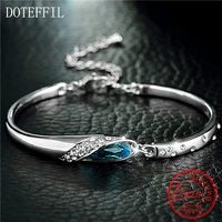 doteffil luxury silver bracelet 100 925 sterling silver charm woman bracelet aaaa zircon jewelry