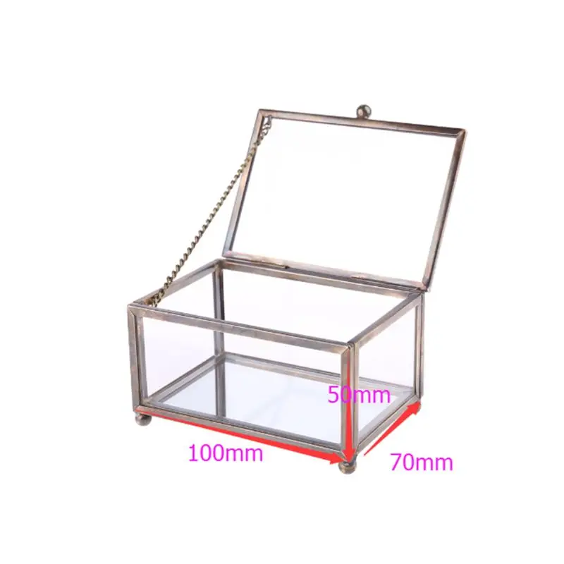 

Nordic Transparent Glass Wedding Ring Box Eternal Flower Storage Holder Innovative Home Decoration Ornaments