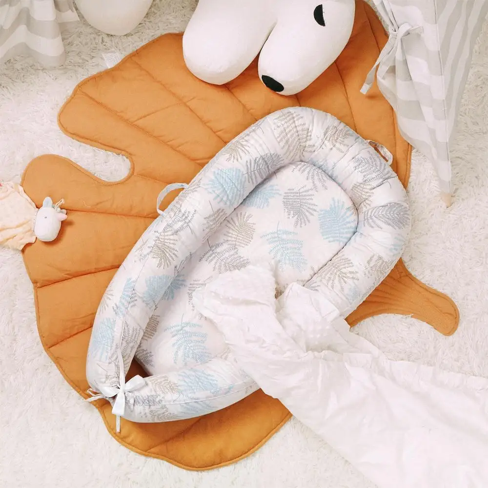 

90*50cm Washable Baby Nest Bed Portable Crib Travel Bed Infant Toddler Cotton Cradle for Newborn Baby Bed Bassinet Bumper