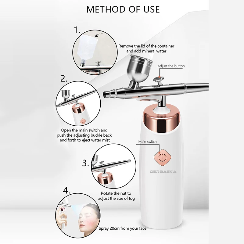 

spa professional home use portable airbrush kit skin moisture skin nutrition younger skin tender refreshing skin