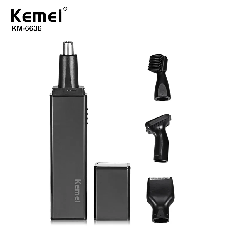 

Kemei 4 In 1 Electric Nose Nose Hair Clippers Trime Ear Sideburn Beard Trimer Washable Hair Trimmer Shaver Hair Removal Easy Use