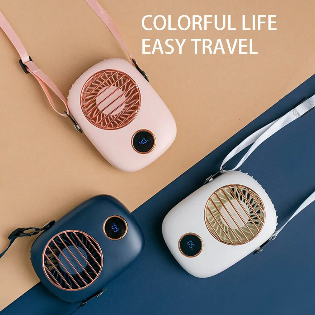 

F9 Hanging Neck Small Fan Rechargeable Radiator Outdoor Travel Handheld Portable Silent Small PC Fan With A Stand LED Display