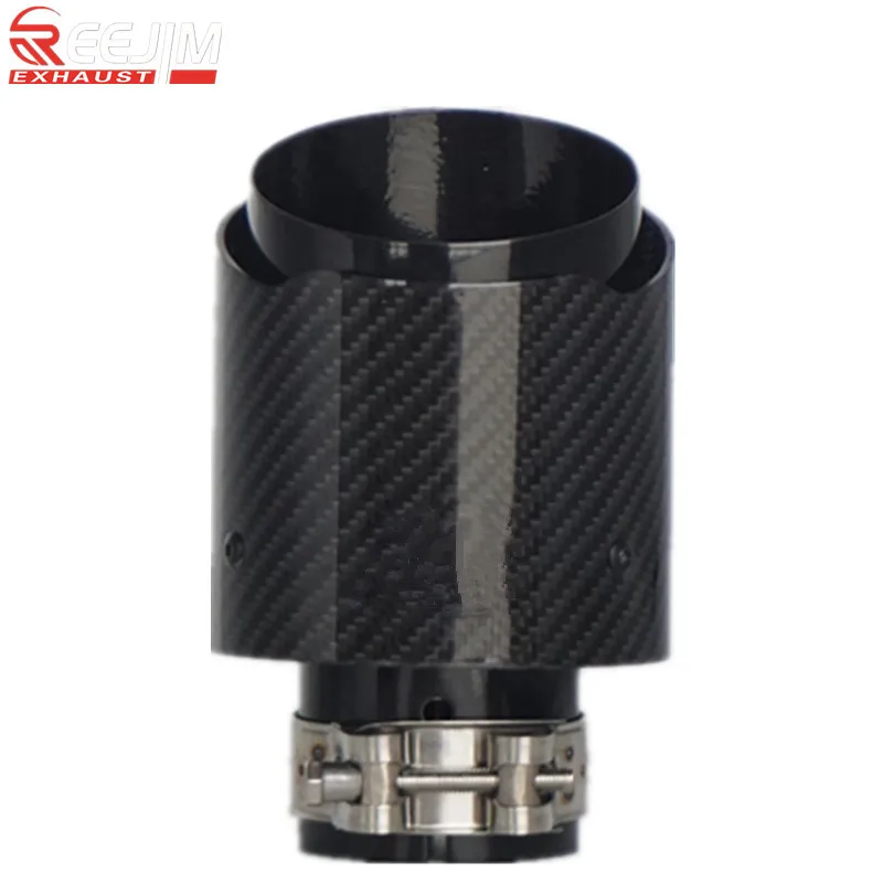 1 шт. Универсальный глянцевый черный глушитель выхлопной трубы из углеродного