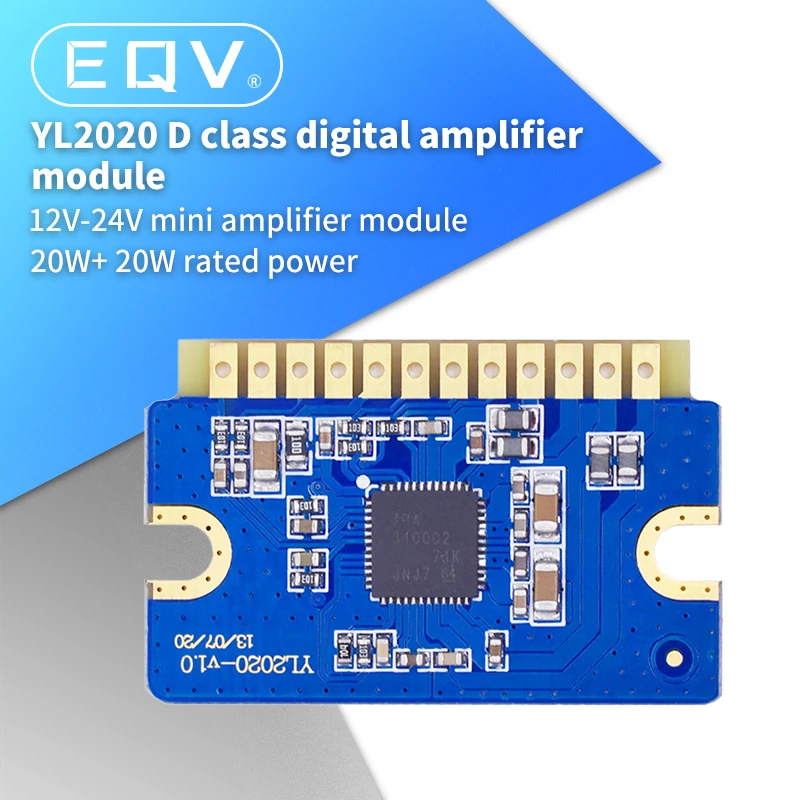YL2020 V1.0 двухканальный двойной 20 Вт 2*20 Вт 2x20 Вт модуль цифрового усилителя класса D 12 В 24 В постоянного тока мини стерео аудио Плата