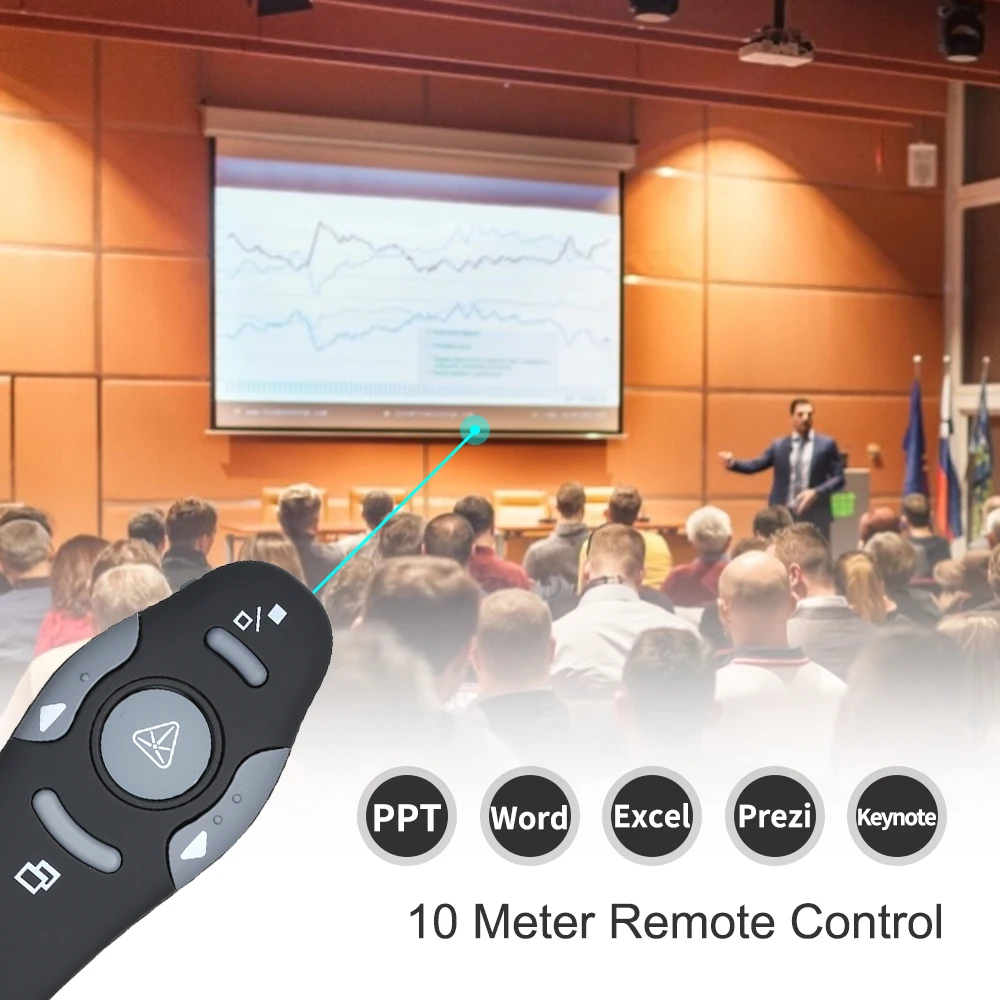 2 4 GHz Беспроводная презентационная указка Powerpoint PPT кликер с usb приемником 360 °