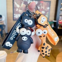 cartoon anime keychain pvc zebra giraffe funny toy keychains for women bag pendant jewelry trinket mens car key ring key chain