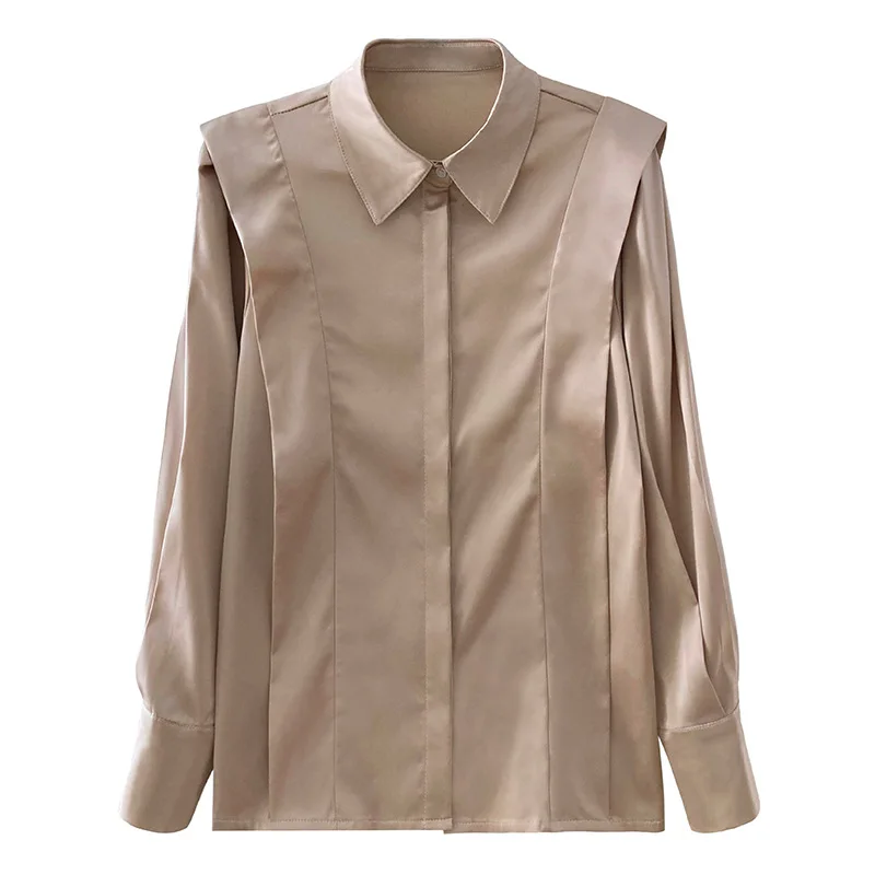 

OL Style Design Ruffled Shirts Women's New Spring Summer 2021 Long Sleeve Blouse Simple Solid Elegant Temperament Blusas Mujer