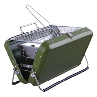 portable luggage style barbecue grill folding outdoor barbecue stove grill charcoal oven tool picnic charbroiler for garden