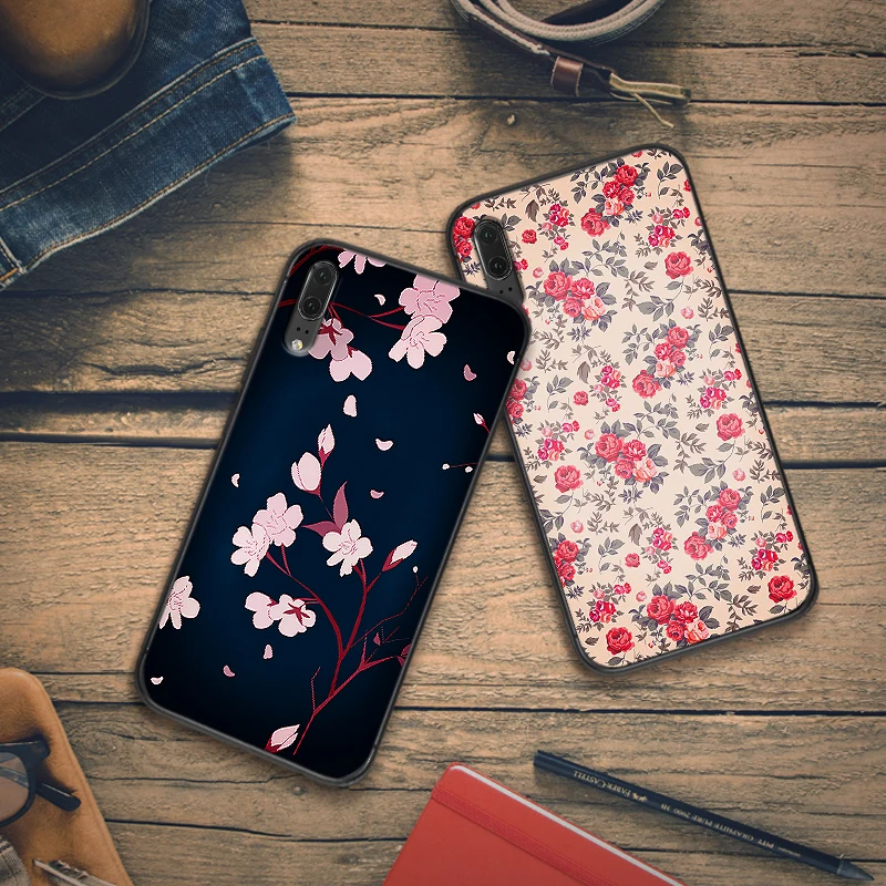 For Huawei Honor 7X 8X 9X Pro 8 9 10 Lite Note View 20 6A 7A 3GB Rose sunflower marble girl Phone Cover Shell | Мобильные телефоны