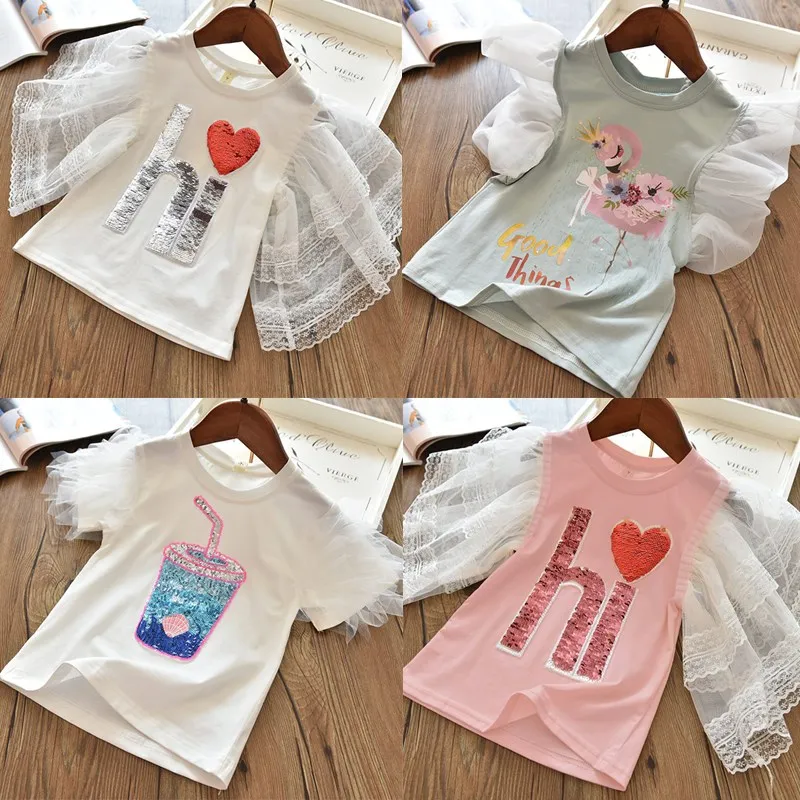

Cute Kids T-Shirt For Girls Summer Baby Tee Children's Clothes Unicorn Print Tops Casual Cartoon Tshirt Baby Girls Pink White