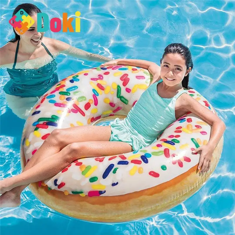 

Надувной круг 114 см, Надувное плавательное кольцо, милые плавательные кольца в стиле пончиков, прочные и должны быть использованы летом