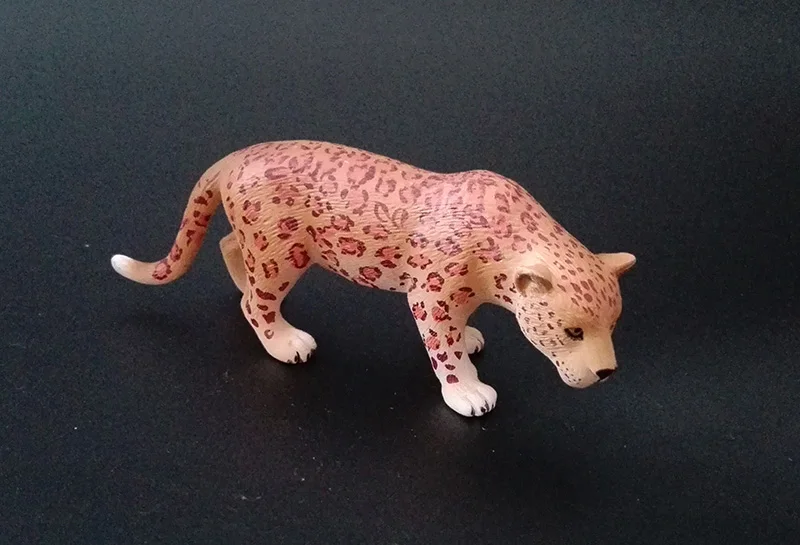 leopard Оригинальная натуральная дикая джунгли, ферма, животное, птица, серия, леопард, кошка, пантера, ягуар, Коллекционная модель, детская игрушка, подарок для детей - Цвет: leopard