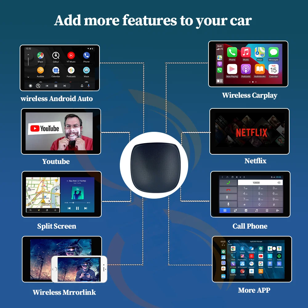 Android Carplay Ai Box Netflix Applemini Автомобильный мультимедийный проигрыватель беспроводной