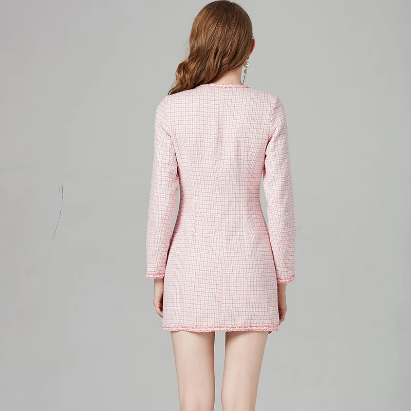 Женское твидовое подиумное платье 2020 элегантные женские вечерние платья из