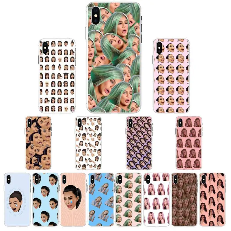 Забавный чехол для телефона Kimoji Kim Kardashian черный мягкий IPhone 11 Pro XS MAX 8 7 6 6S Plus X 5 5S SE