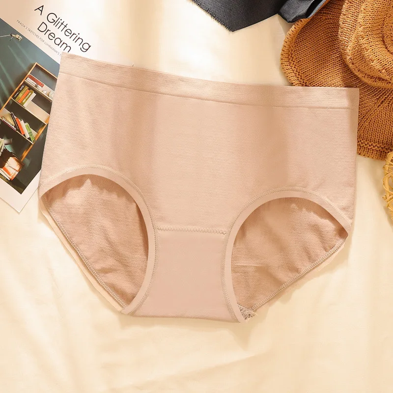 

Women's panties Japanese solid color sexy seamless cotton mid-waist briefs simple comfortable breathable Women's underwear