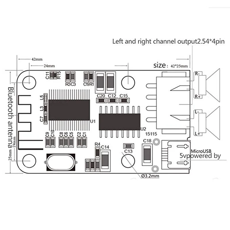 DC 5V Micro USB мощность 3 Вт + Bluetooth 4 0 аудио приемник плата беспроводной цифровой