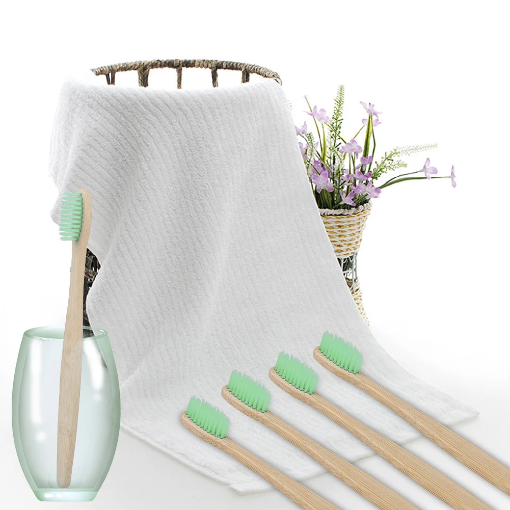 Натуральная чистая бамбуковая зубная щетка с мягкой щетиной древесный уголь