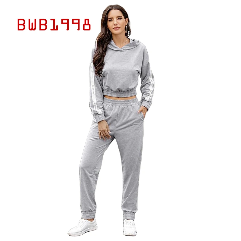 BWB1998 BF Style осенний удобный укороченный топ с длинным рукавом Женская толстовка +