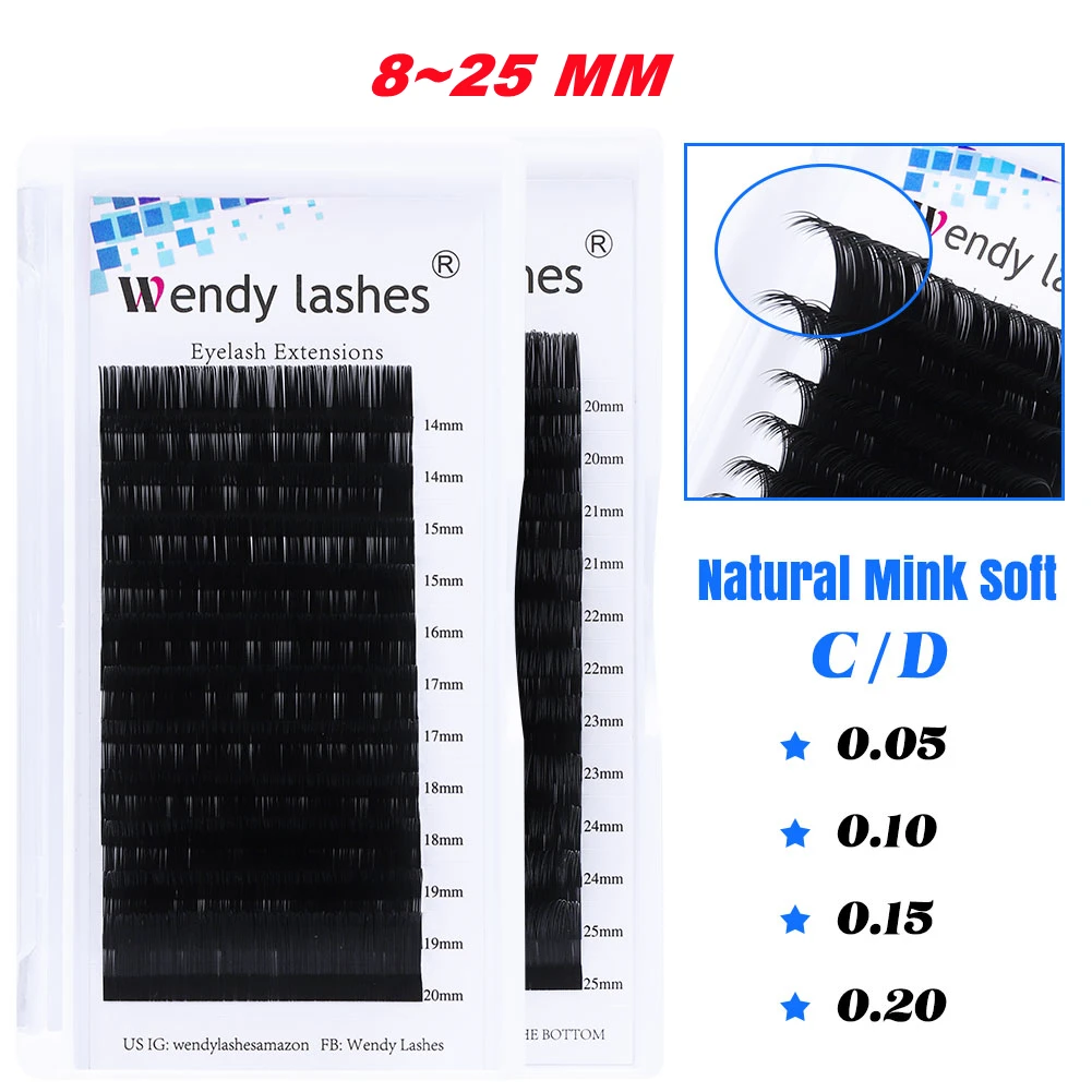 

25 MM Mink Eyelashes Extension Natural Individual Classic Eyelash Long Mink Lashes Makeup Professional Lash Extension Supplies