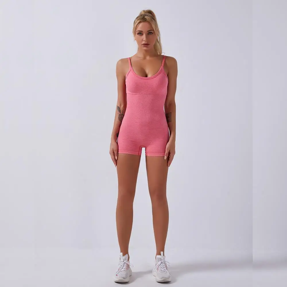 

Sexy Biker Shorts Jumpsuits Women Romper Sports Rompers Jumpsuit Fitness Tracksuit Club Playsuit Active Wear