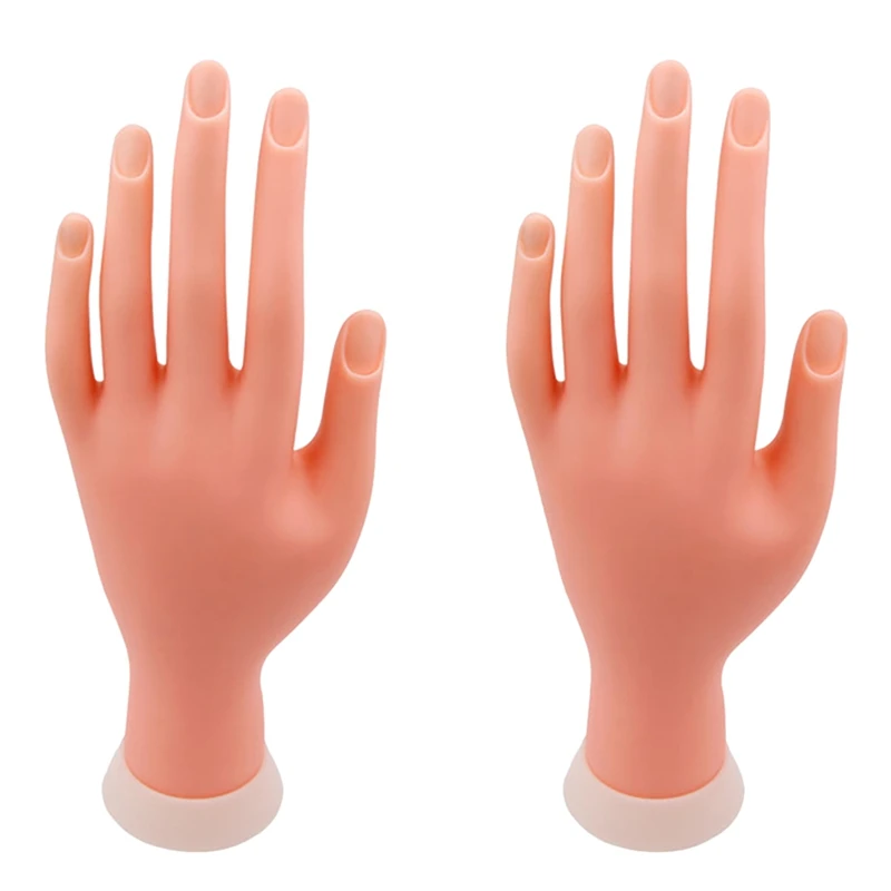 

2 шт. Практика рук для маникюра ногтей рук Учебная модель гибкий подвижный протез Мягкие Накладные для ухода за ногтями Маникюрный Инструме...