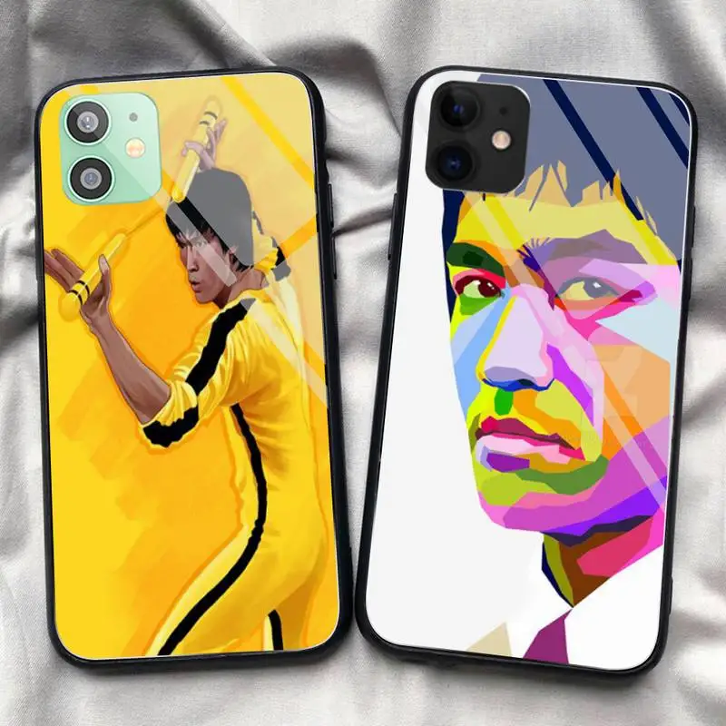 bruce lee phone case tempered glass for iphone 11 pro xr xs max 8 x 7 6s 6 plus se 2020 12 pro max mini case free global shipping