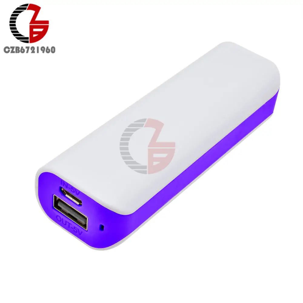 Purple 5V 1A USB 18650 Мощность банк Батарея Зарядное устройство чехол литий Батарея Питание DIY коробка хранения оболочки для iPhone samsung Xiaomi - Цвет: Purple