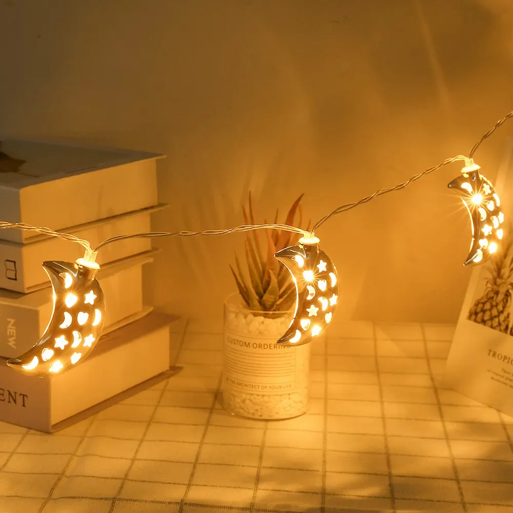 Светодиодные металлические полые формы луны декоративные украшения для дома