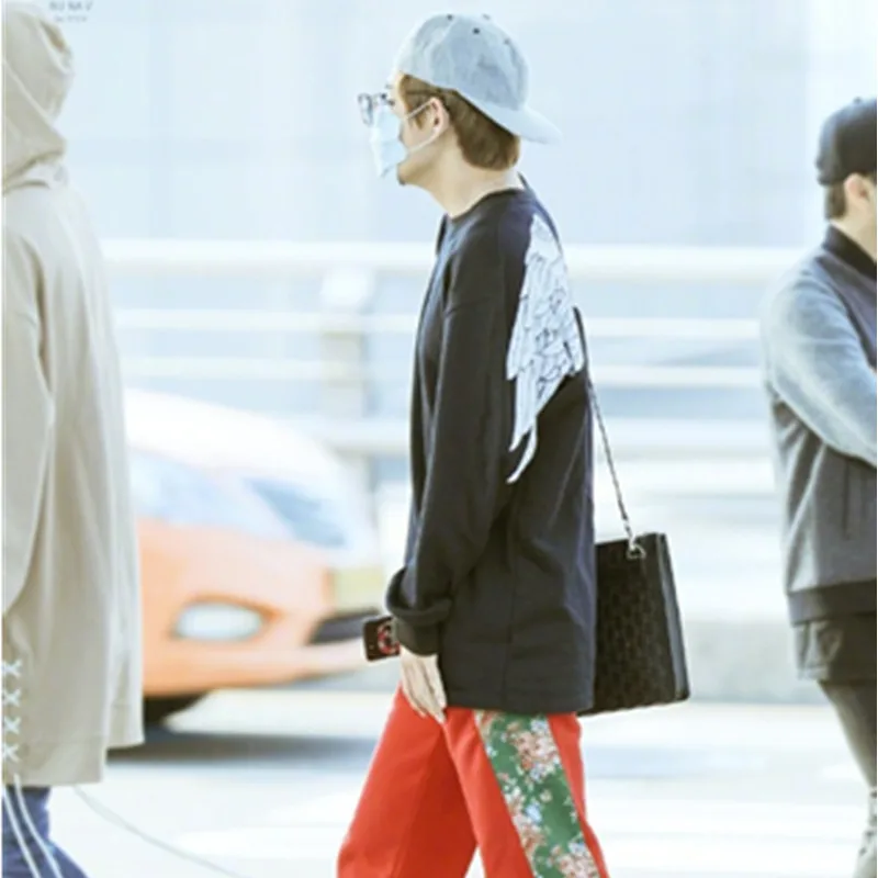 Kpop Bangtan Boys Kim Tae Hyung белый пуловер с крыльями толстовка без капюшона для мужчин и